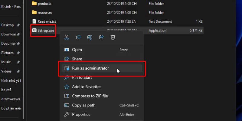Adobe Audition 2020 Hướng dẫn Tải & Cài đặt chi tiết 11 bấm chuột phải và chọn run as admin