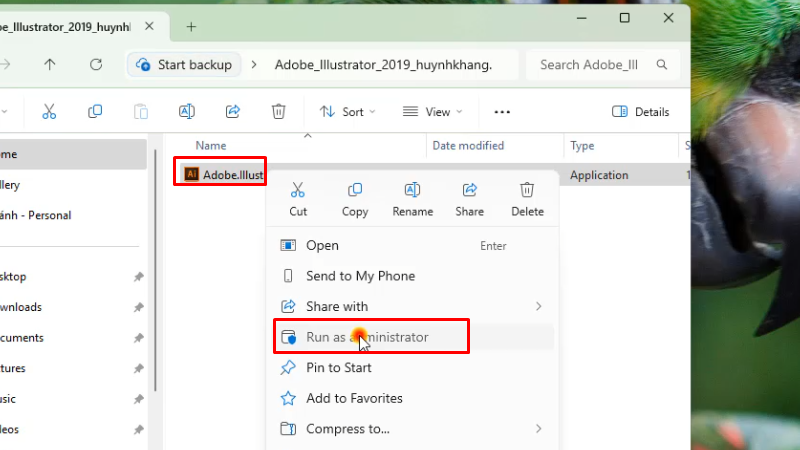 Adobe Illustrator 2019: Hướng Dẫn Toàn Diện 11 Chạy file cài đặt bằng quyền Admin