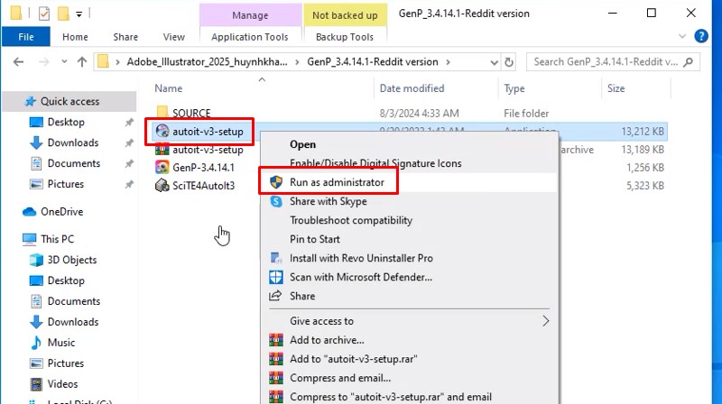 Adobe Illustrator 2025 Phần Mềm Tốt Nhất Năm 15 Chuột phải file autoit-v3-setup và chọn Run as admin