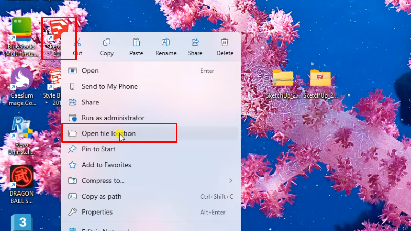 Sketchup 2018: Hướng Dẫn Chi Tiết Từ A-Z 19 Chuột phải vào app Sketchup 2018 và chọn Open file như hình