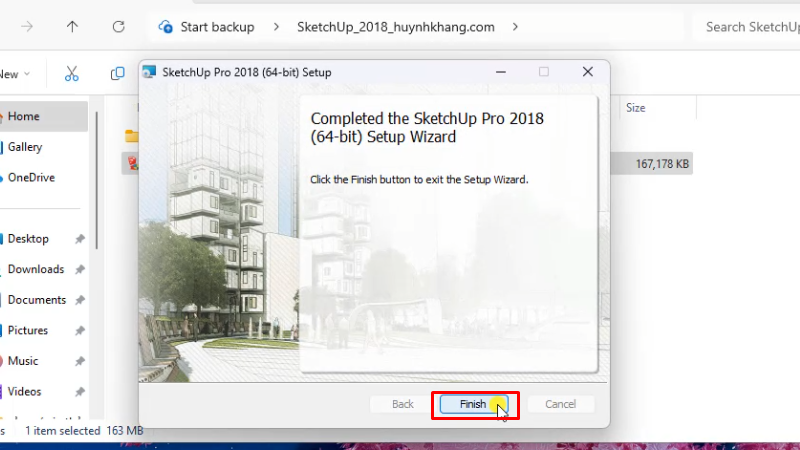 Sketchup 2018: Hướng Dẫn Chi Tiết Từ A-Z 16 Bấm Finish